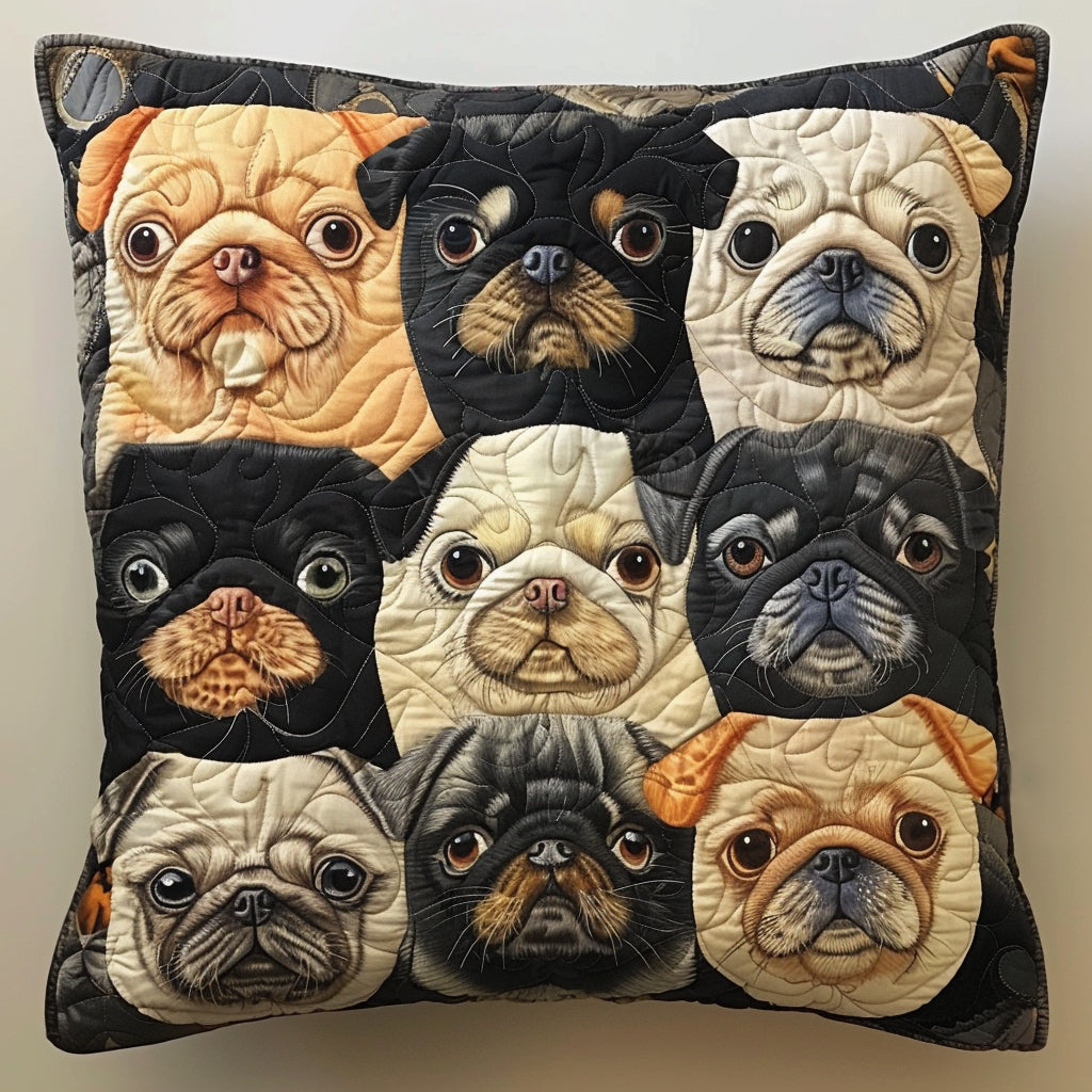 Adorable Dog Parade Quilted Pillow Case Christmas Gifts For Dog Lovers Onwers