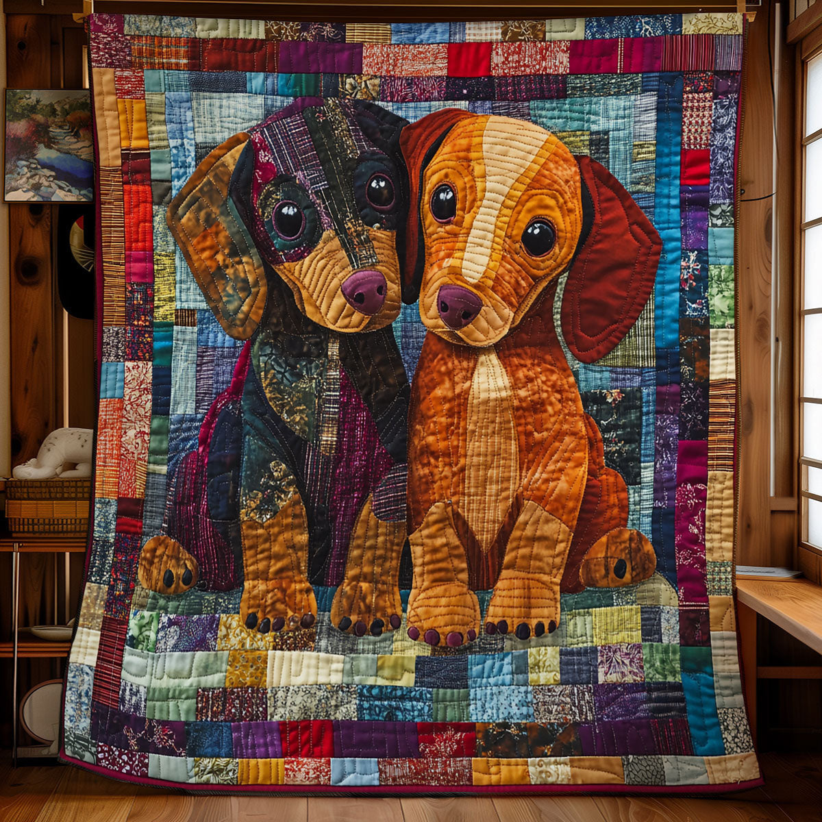 Adorable Dachshund Quilt Blanket Cute Sofa Blanket Dachshund Products Merchandise