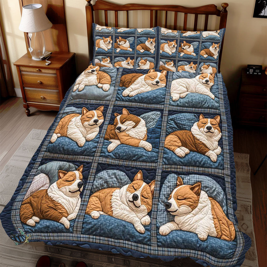 Adorable Corgi Winter Duvet Cover Set Christmas Gift Ideas For Her
