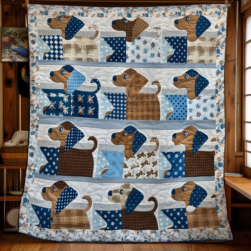 Adorable Dachshunds Quilt Blanket Weiner Dog Gifts