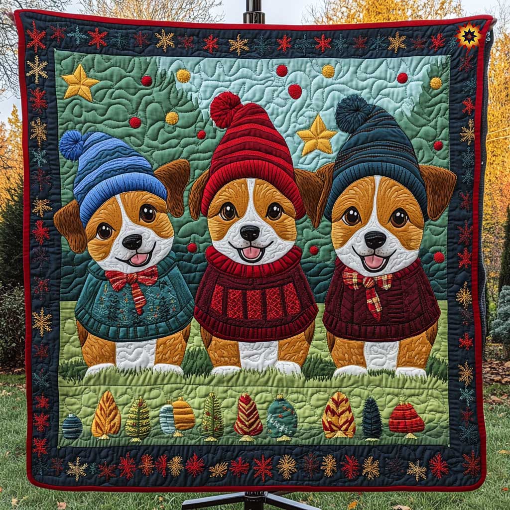 Adorable Corgi Sweater Winter Quilt Blanket Corgi Dad Gifts